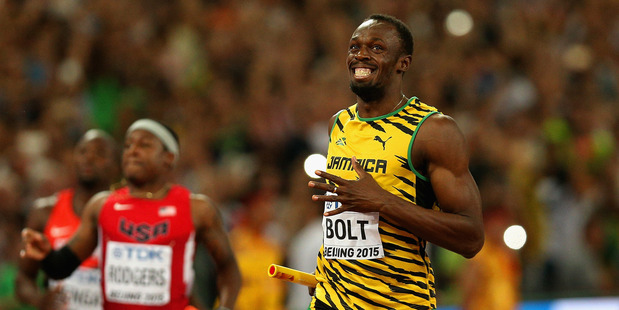 Usain Bolt during the 15th IAAF World Athletics Championships Beijing. Photo / Getty Images