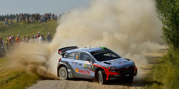 Hayden Paddon during the Shakedown of the WRC Poland. Photo / Getty Images
