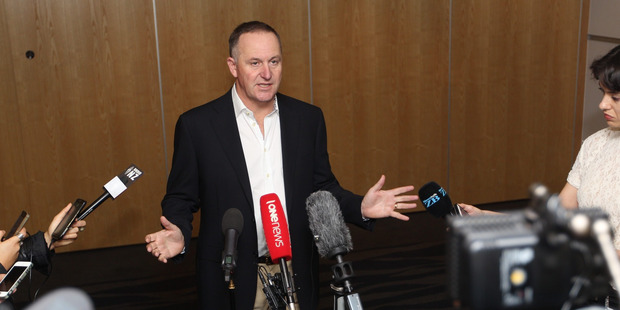 Prime Minister John Key speaks to media on the Brexit episode at Skycity. Photo / Nick Reed