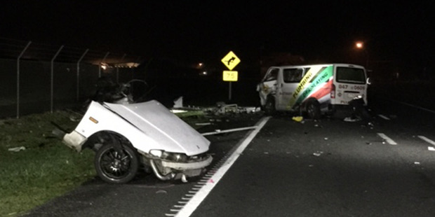 The scene of a fatal accident near Hamilton Aiport on State Highway 3. Photo / Supplied