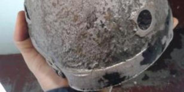 The Defence Force has carried out a controlled explosion on part of what is believed to be an historic military artillery shell. It was found in Otago Harbour a few days ago. Photo / Supplied