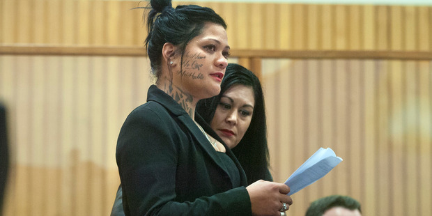 Moko Rangitoheriri's mother Nicola Dally-Paki delivers a victim impact statement during the sentencing of Tania Shailer and David Haerewa. Photo / Ben Fraser