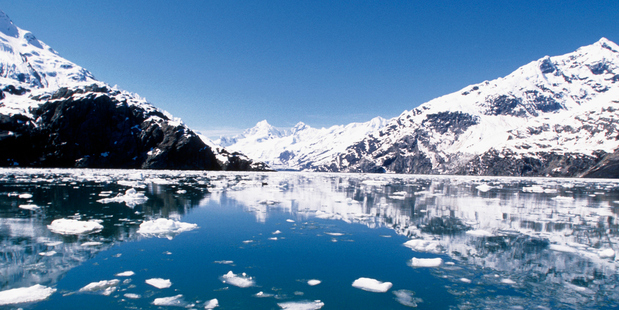 Ice melting on John Hopkins Glacier, Glacier Bay National Park and Preserve, Alaska.