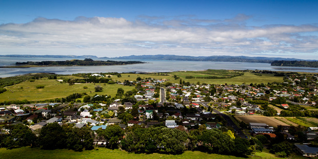 A view of the Manukau Harbour, one of the suggested sites for a new port, taken from Mangere Mountain looking towards Puketutu Island. Photo / Richard Robinson