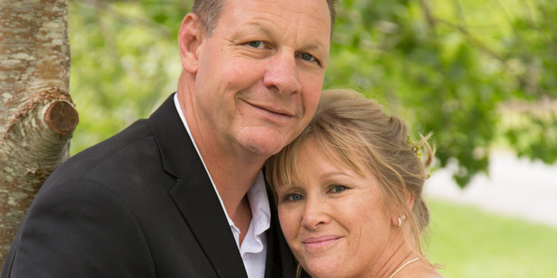 Nick Saull and Jan Saull on their wedding day. Photo / Supplied