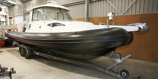 The boat involved in the meth bust at Ahipara. Photo / Michael Cunningham