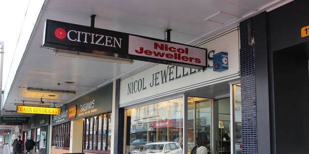 The WWI bomb was found in the attic of a Masterton shop building on Queen Street, Nicol Jewellers. Photo / Emily Norman