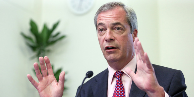 Nigel Farage, leader of the UK Independence Party. Photo / Bloomberg