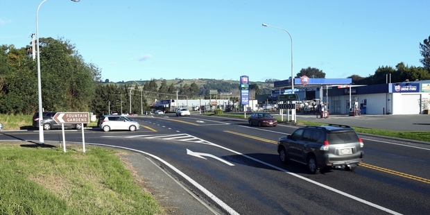 BLACK SPOT: The scene where a Mount Maunganui woman was hit by a car while walking along SH2 on Thursday night.PHOTO/JOHN BORREN