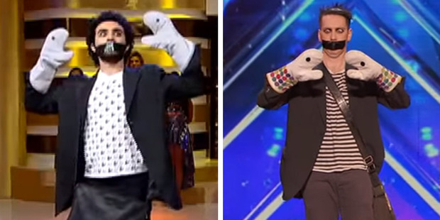 Lukkas (left) has done a "blatant rip off" of the original Boy With Tape on his Face (right).