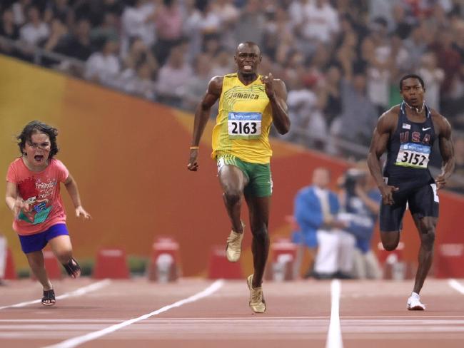 This one was first out of the blocks, running alongside Usain Bolt. Photo / chase447, imgur