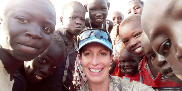 Lieutenant Mel Childs in South Sudan. Photo / Supplied