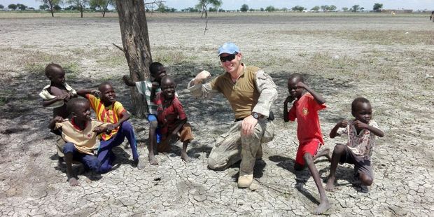 Major Fraser Winskill in South Sudan. Photo / Supplied