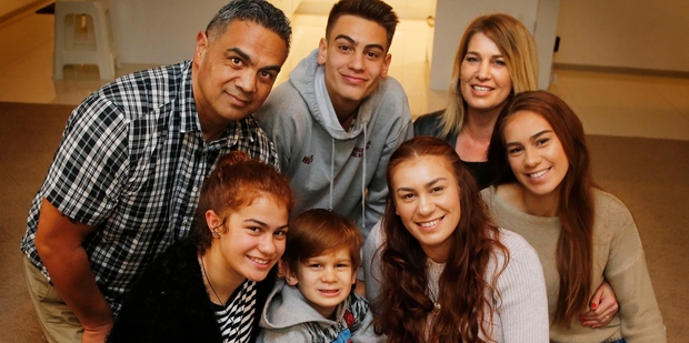 THE CLARKE WHANAU: From left top then bottom: Robert, Hapurona, 14, May, Myra-Mei, 10, Horatio, 6, Monet-Mei, 19, and Charlie-May, 17. PHOTO/JOHN STONE.