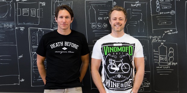 Vinomofo founders Andre Eikmeier, left, and Justin Dry. Photo / Supplied