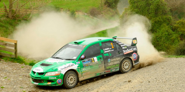 David Holder competing in the 2014 Daybreaker Rally. Photo / Geoff Ridder