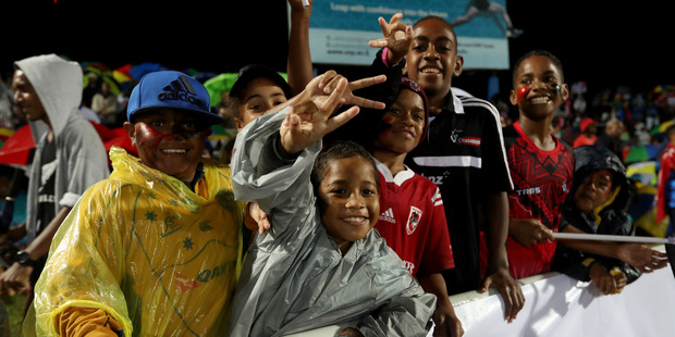 Fans are pictured before the round 15 Super Rugby match between the Chiefs and the Crusaders at ANZ Stadium in Suva, Fiji. Photo / Getty