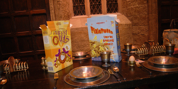 The Great Hall will be laden with cereal boxes of Pixie Puffs and Cheeri Owls. Photo / Supplied