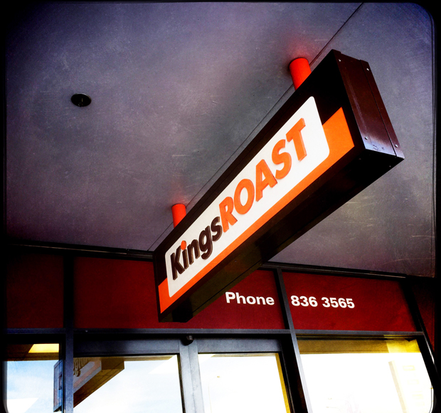 Steve picks up a $6.50 pork sandwich from Kings Roast. Photo / Michael Craig