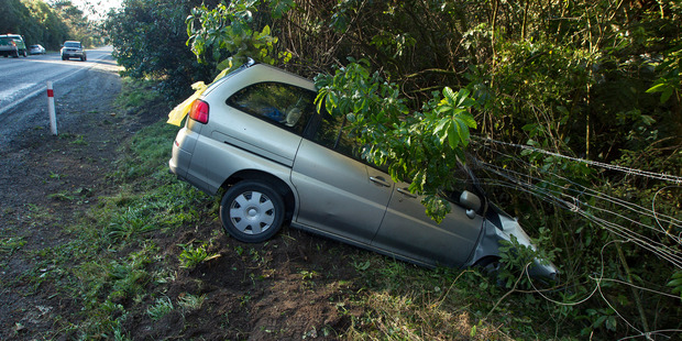 The scene of the crash near Curtis Road. Photo/Ben Fraser