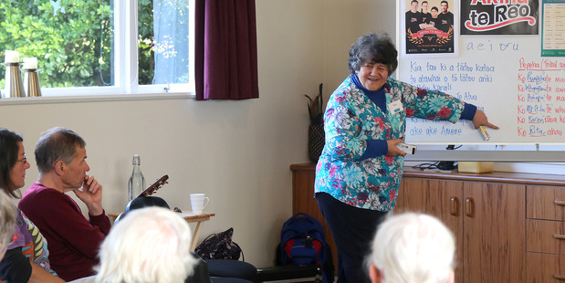 PLACE IN THE WORLD: Kura Simon coachs workshop participants to say their own pepeha.