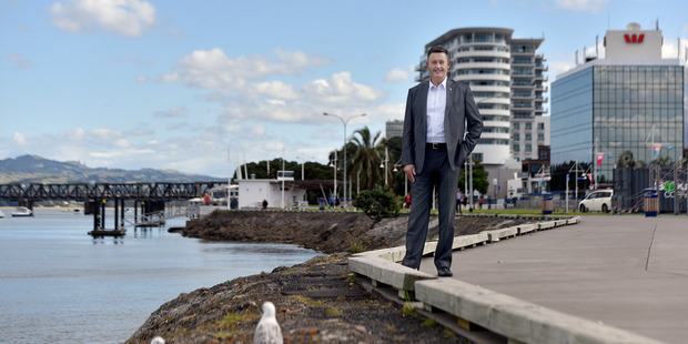 Mayor Stuart Crosby stands at the site where Tauranga's Waterfront will be developed. Photo/File