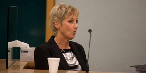 Amanda Banks, wife of John Banks, gives evidence in the witness stand at the High Court in Auckland in 2014. Photo / File