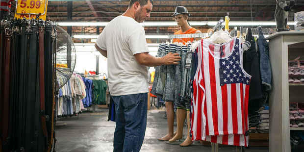 Esbel Ruiz shops for clothing in Hialeah, Florida. Photo / Angel Valentin