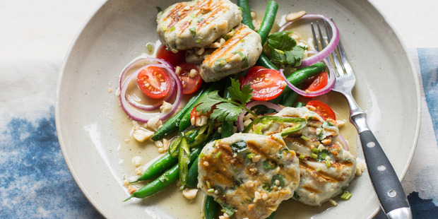 Ray McVinnie's kahawai fishcake salad. Photo / Bite magazine