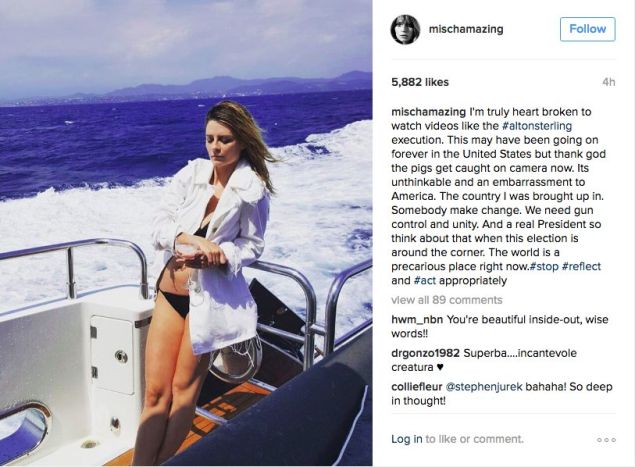 Mischa Barton's controversial Instagram post.