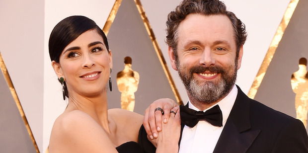 Sarah Silverman, pictured with partner Michael Sheen, says she's lucky to be alive after a surprise illness. Photo/Splash News