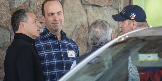 Walt Disney CEO Bob Iger, Ben Sherwood, co-chairman of Disney Media Networks. Photo / David Paul Morris