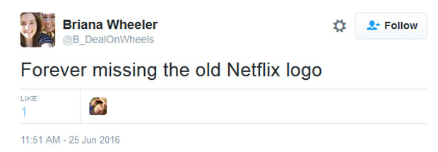 A fan takes issue with Netflix's new logo.