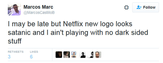 A fan takes issue with Netflix's new logo.