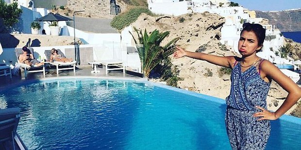 Huma Mobin posted photos of her solo second honeymoon in Greece. Photo / Facebook, Outside Girl