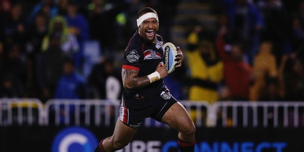 Manu Vatuvei is set to become the first Kiwi to score 150 NRL tries. Picture / Getty Images