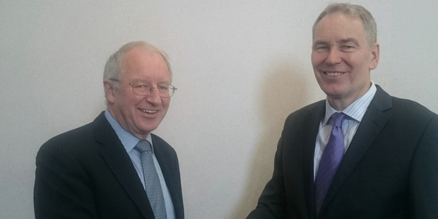 Kaipara District Council chairman of commissioners John Robertson (left) and new Kaipara District Council CEO Graham Sibery.