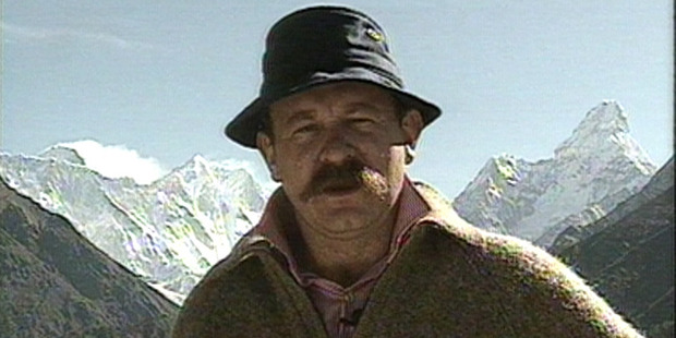 Mark Sainsbury and his moustache, seen on location in 1991.