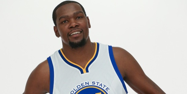 Kevin Durant of the Golden State Warriors poses for a portrait on July 7. Photo / Getty Images