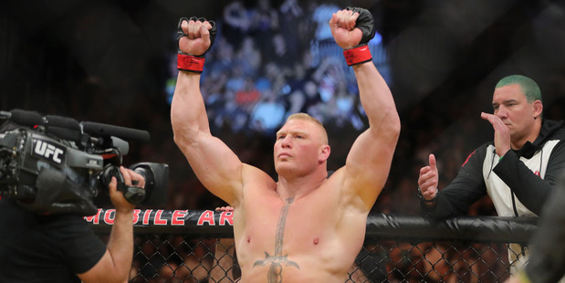 Brock Lesnar before his fight against Mark Hunt during the UFC 200 event. Photo / Getty