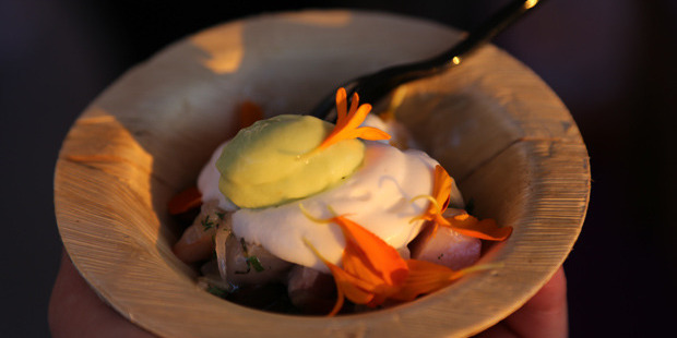 Kiwi chef Michael Meredith's oka ceviche at the Hawaii Food and Wine Festival. Photo / Paul Davies