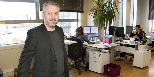 With six staff, Alan Cox's business Fluent Scientific is too big to fit the usual bill for co-working spaces, but still too small to make keeping its own office work. Photo / Christchurch Star