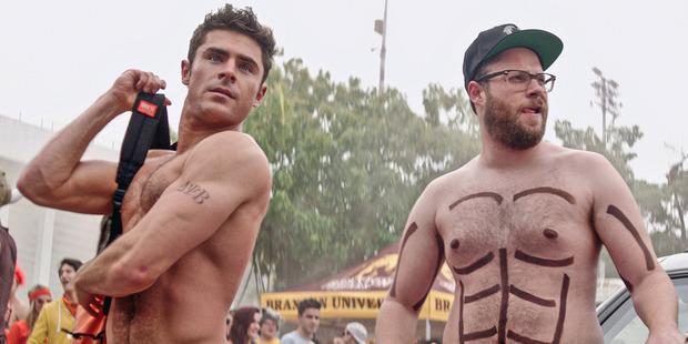 When Zac Efron, bares his toned abs and six pack in Bad Neighbours 2 it's a beautiful sight. Not quite so for Seth Rogen.