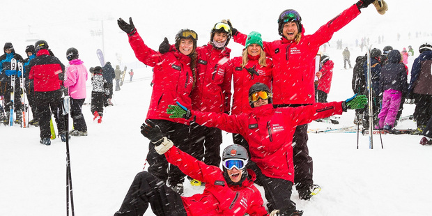Instructors enjoy the snow at The Remarkables. Picture / Emily Menzies