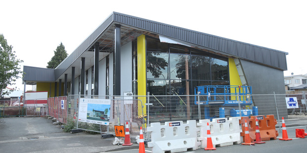 How the construction of the Greerton Library looked in March. The completed library's official opening will be held tomorrow morning. Photo/File