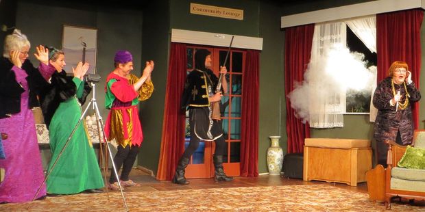 A scene from The Old People Are Revolting, playing at St Aubyn St, Hastings until July 23.