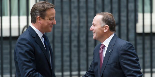 John Key became one of the last visiting leaders to meet David Cameron in London. Photo / Getty Images