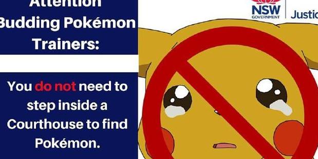 Pikachu is not welcome in NSW courts. Photo / Facebook