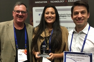 NorthTec STEM project team leader Nigel Studdart, and research educators Temakwan Fenton-Coyne and Luke Tomes have won an award for a project which has established coding clubs at a Whangarei marae and school.