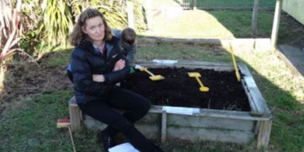 Riselaw Rd Playcentre lead educator Liz Wilson is disappointed the centre's vegetable garden has been vandalised. Photo / Joshua Riddiford